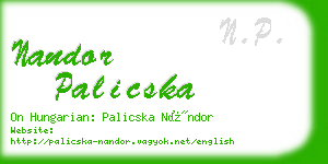 nandor palicska business card
